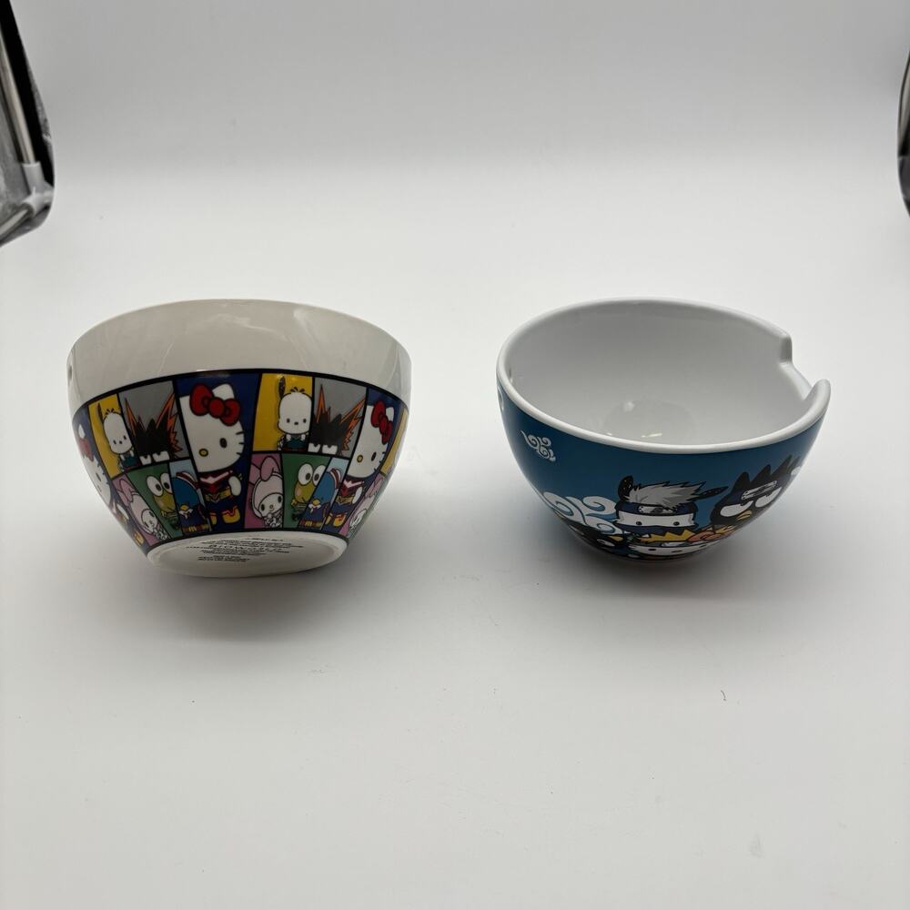 2 - Sanrio Hello Kitty 20 oz Ceramic Ramen Bowls - By Bioworld VG Cond.